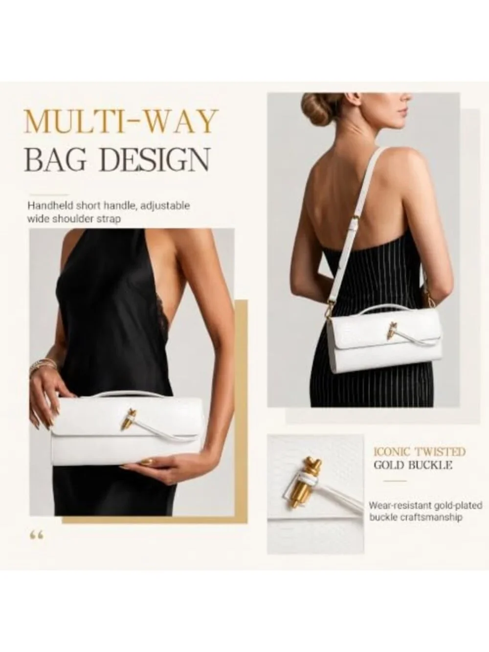 Stylish Women's Snake Print Woven Clutch Purse & Crossbody Shoulder Bag